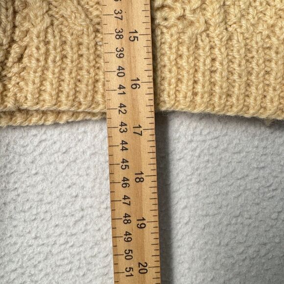 VTG Shiela Handknits Cardigan Size XXS/Kids 12 Cream Irish Wool Chunky Fisherman - Picture 5 of 6
